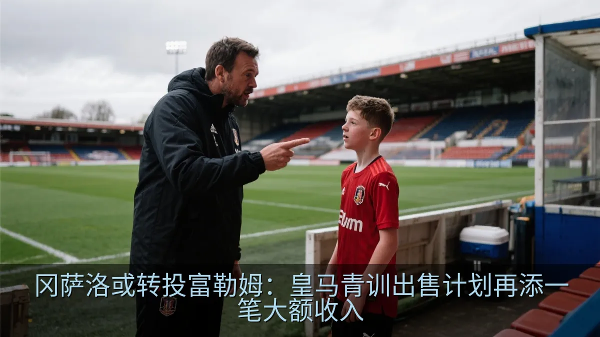 足球教练在场边指导年轻球员的画面